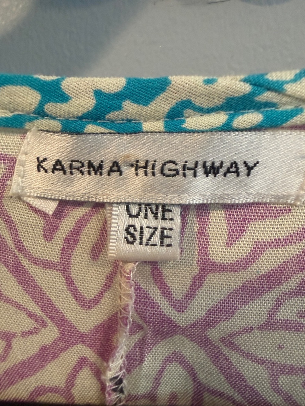 Floral Teal Maxi Dress with Pink Trim and Tie Waist - Picture 2 of 9